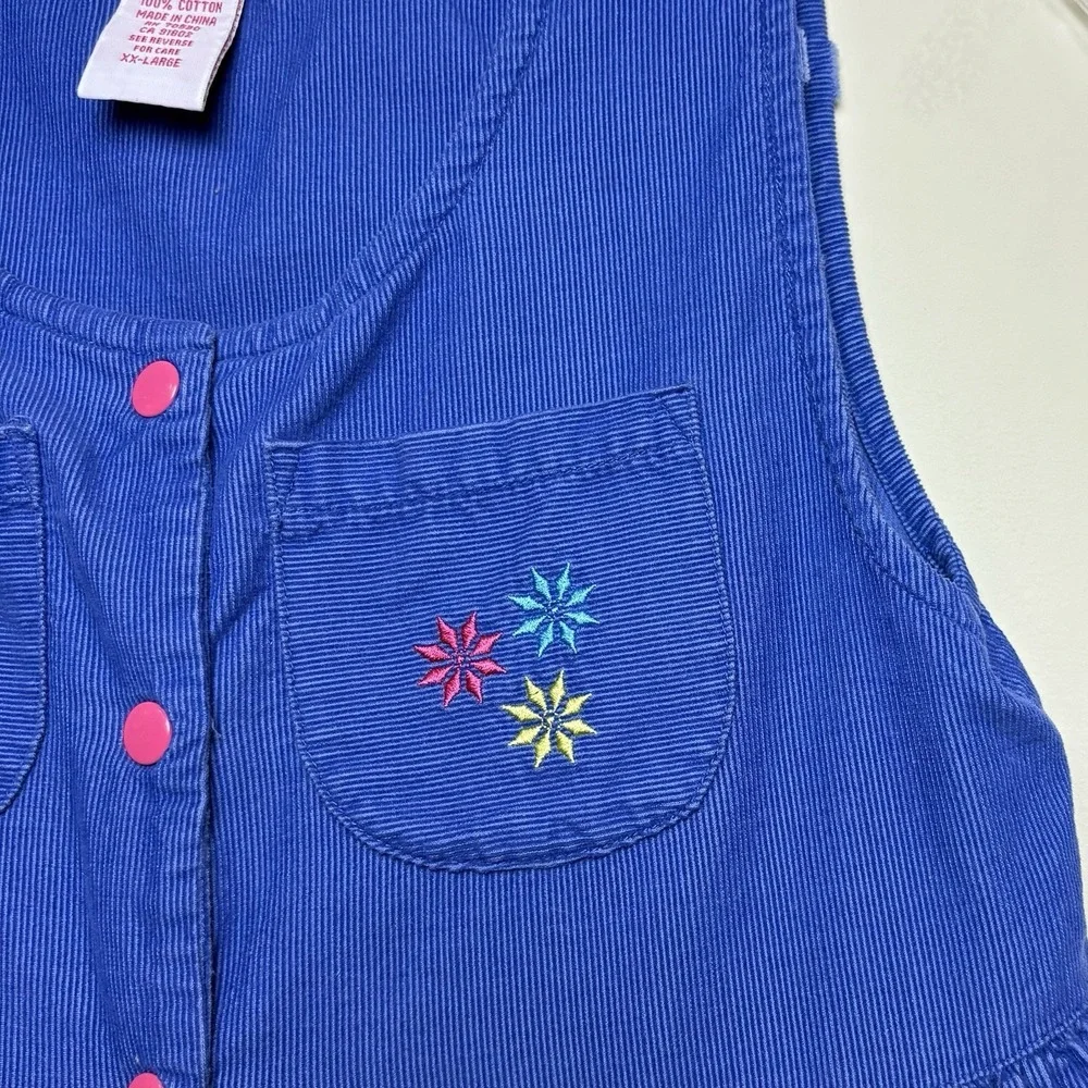 Gymboree Vtg 1997 Aspen Adventure Snowflake Jumper Dress Corduroy XXL 6-7